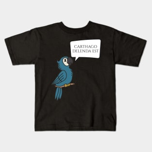 Carthago Delenda Est - Ancient Rome - Latin Talking Parrot Kids T-Shirt